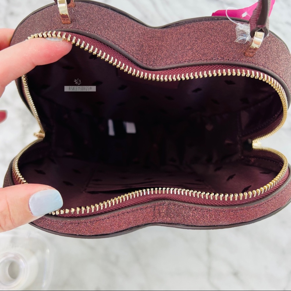 Kate Spade Love Shack Glitter Heart Purse Crossbody & Shimmy Card Holder Wallet - Picture 7 of 16